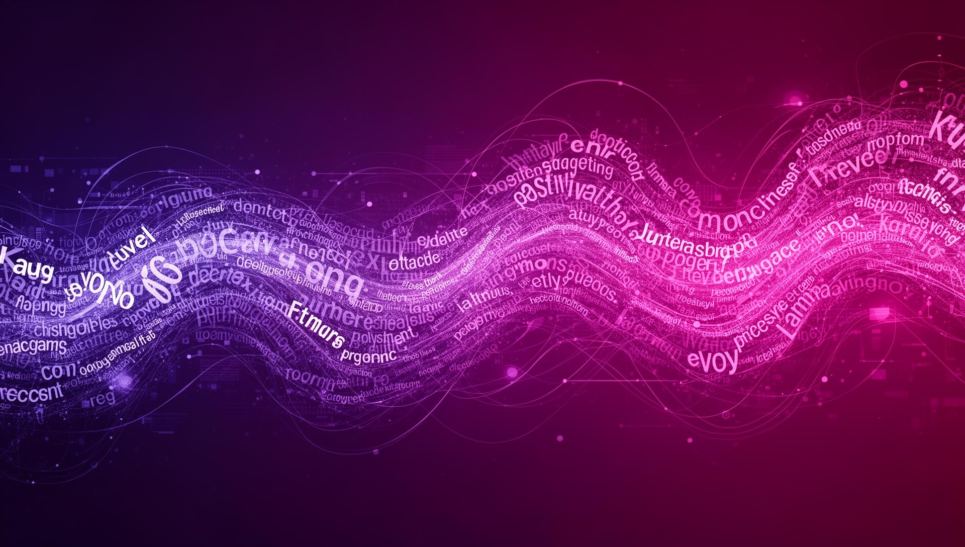 Natural language processing visualization showing text analysis and linguistic pattern recognition