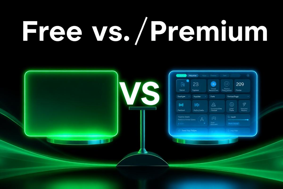 Comparison between free and premium AI story generator features showing two interface panels side by side